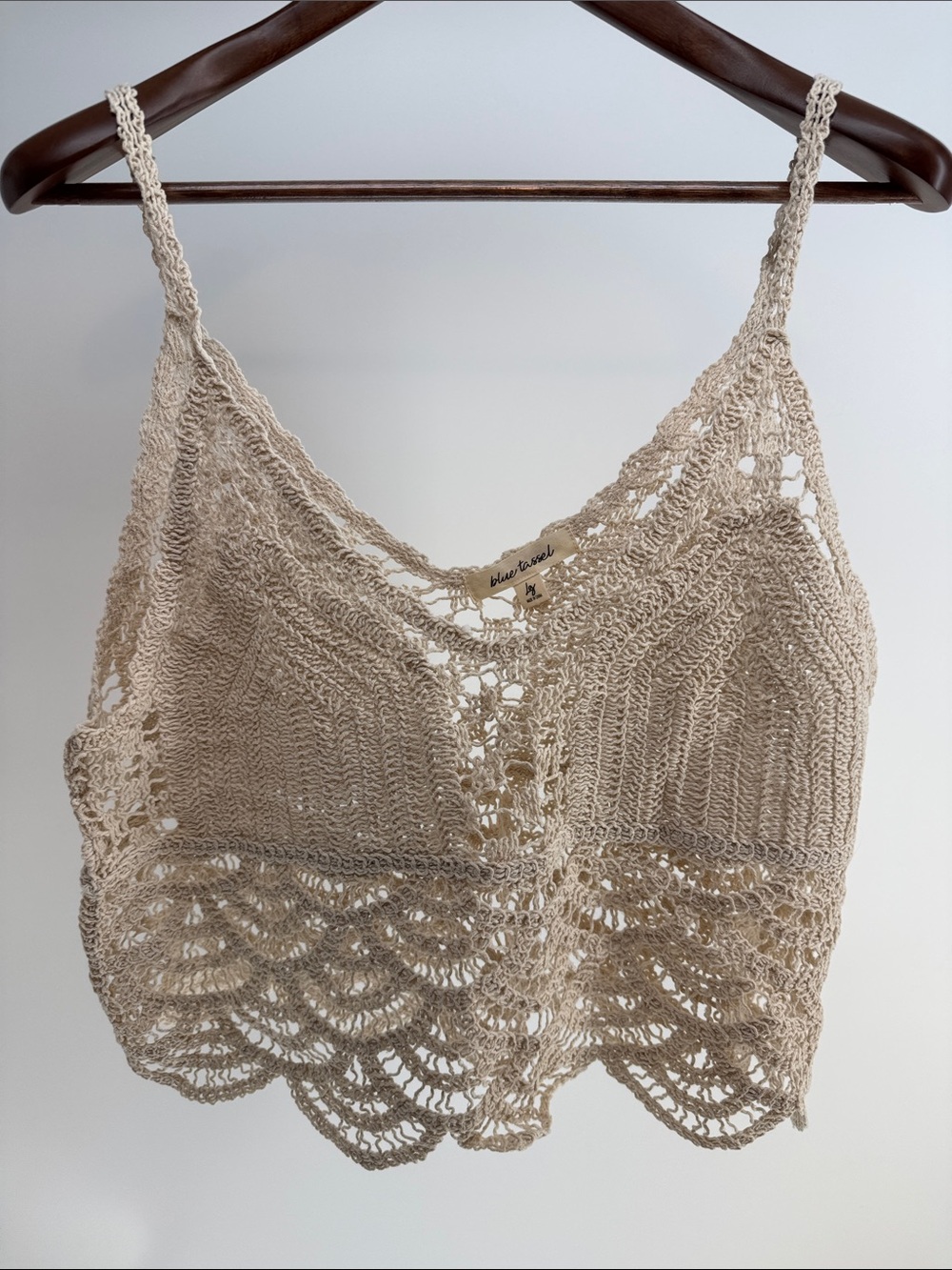 Handmade Crochet Bandeau Bralette - Cream